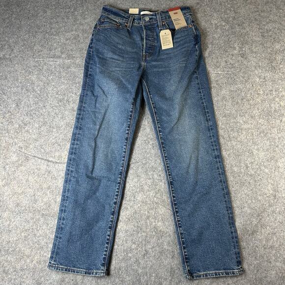 Levi’s Wedgie Straight Womens 28 Medium Wash Denim Button Fly - Picture 1 of 12